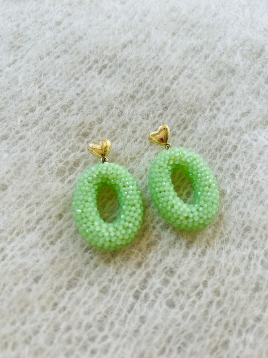 ‘Spring green’ oorbellen