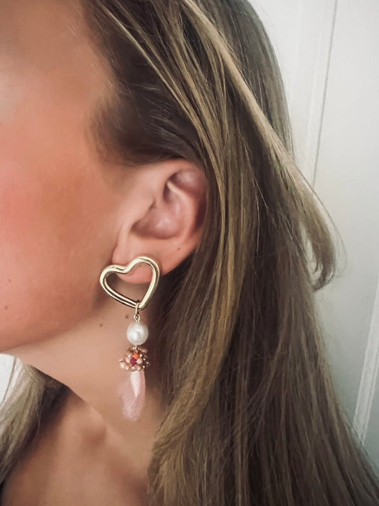 'Powerfull pink' oorbellen