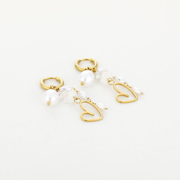 “Boho” oorbellen wit