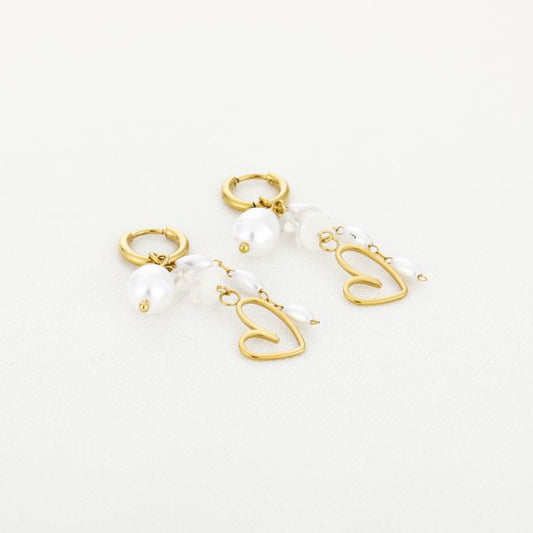 “Boho” oorbellen wit