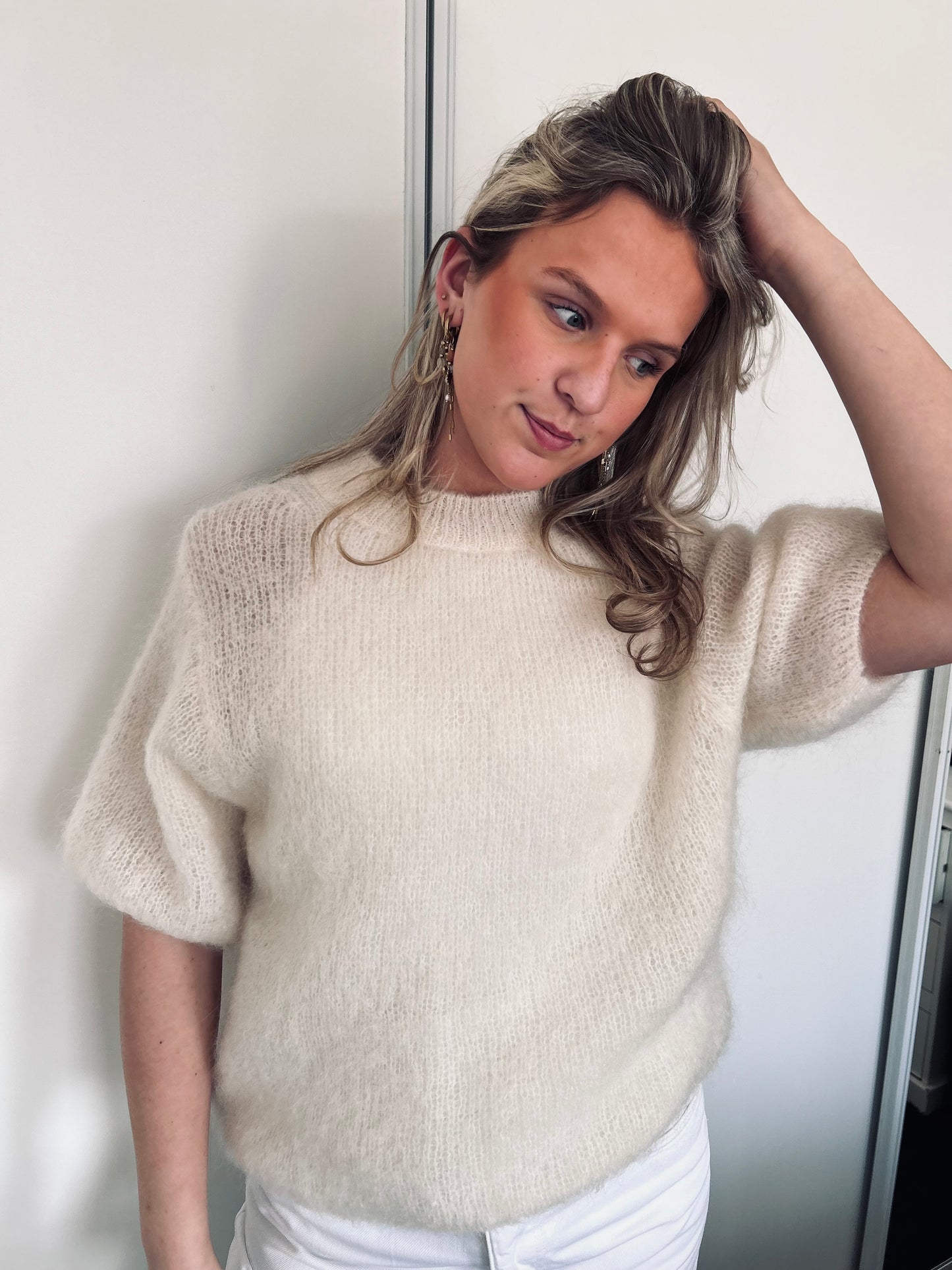 'Mohair' trui beige