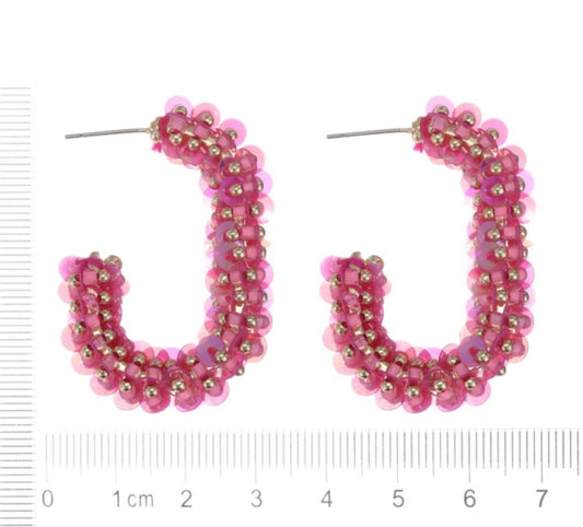 'Chunky pink' earrings