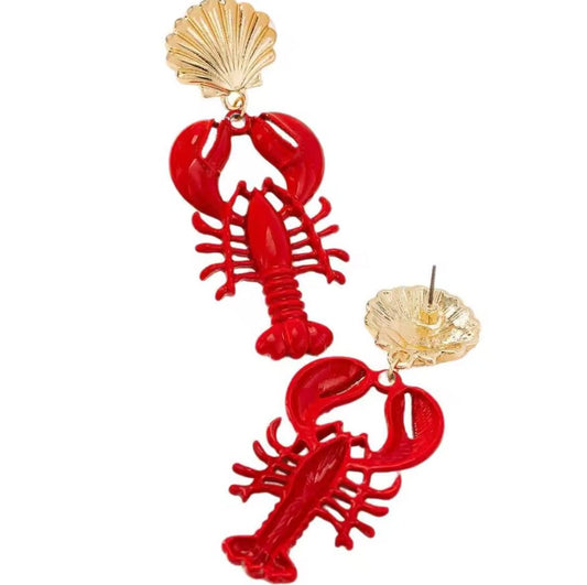 'Lobster love' oorbellen