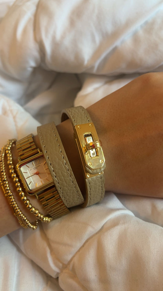 ‘Mabelle’ armband licht bruin