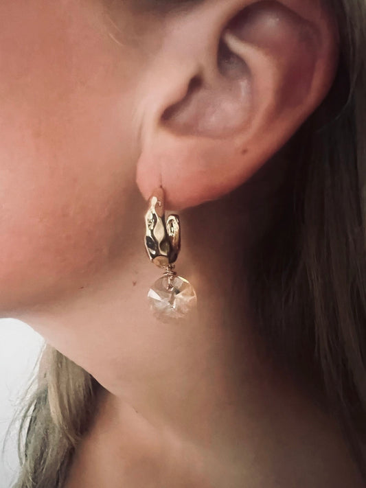 'Diamond hoop' oorbellen