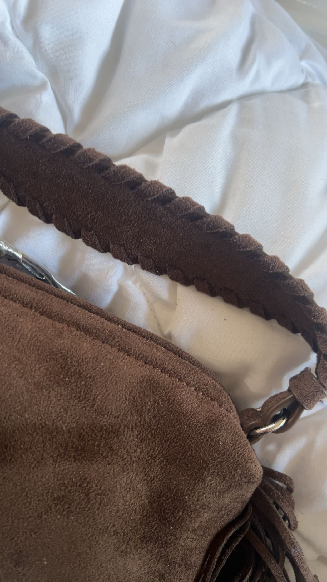 “Ruffle” bag bruin