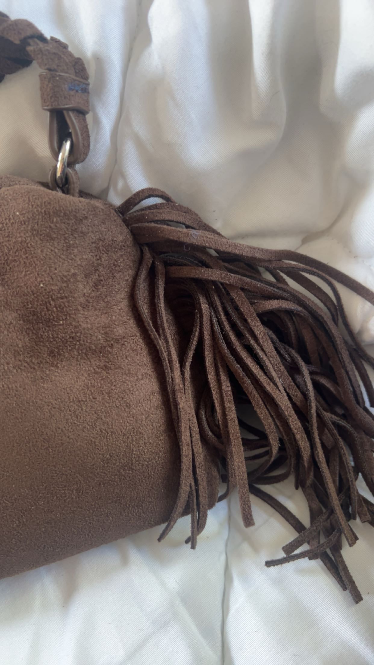 “Ruffle” bag bruin