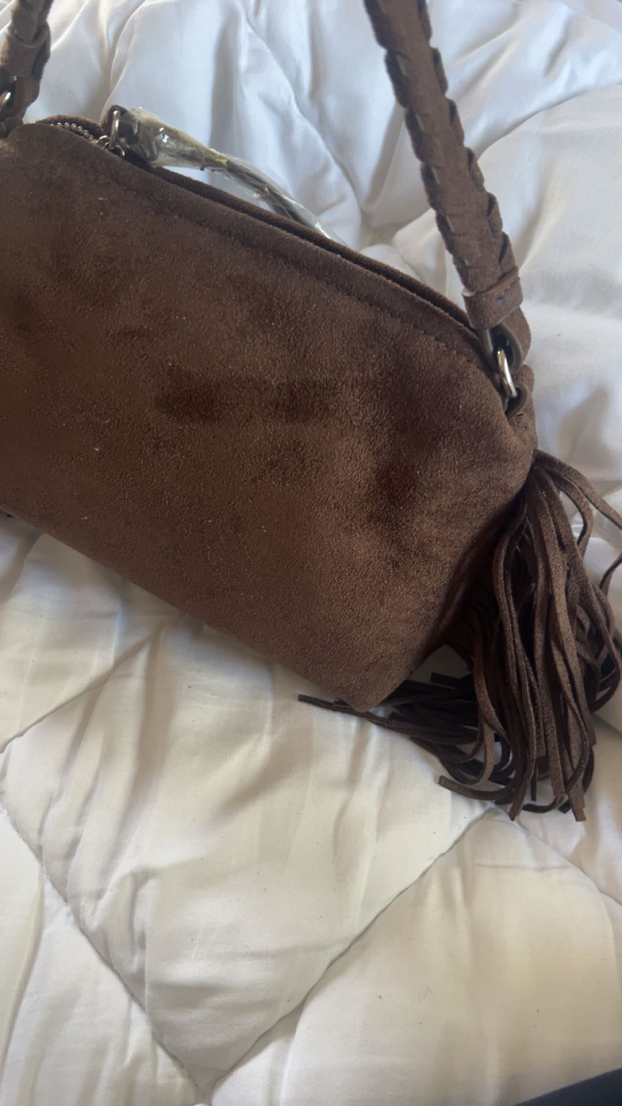 “Ruffle” bag bruin