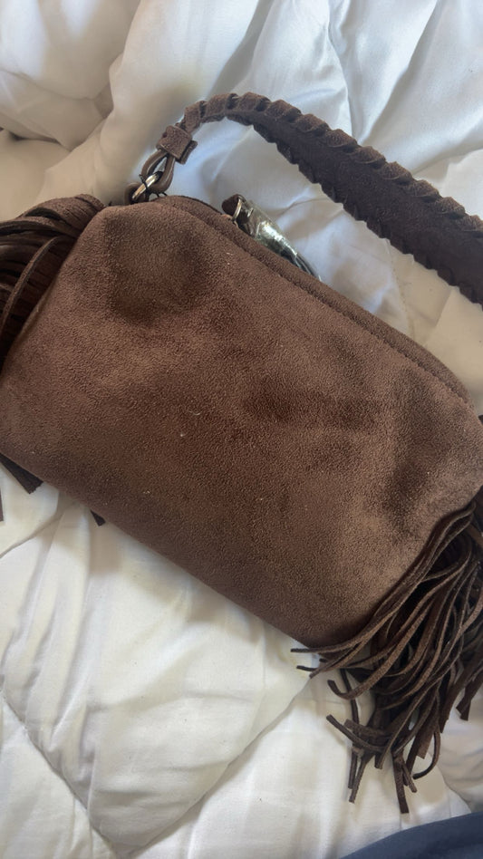 “Ruffle” bag bruin