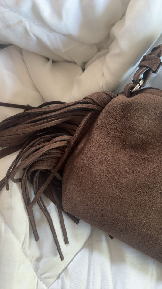 “Ruffle” bag bruin