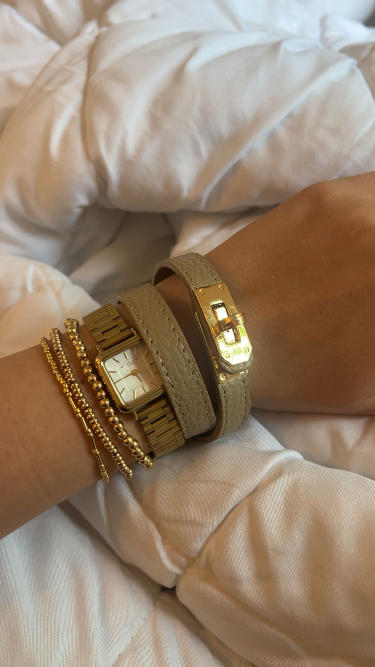 ‘Mabelle’ armband licht bruin