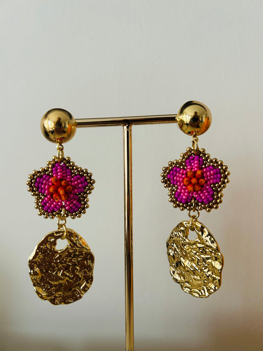 'Gold flower' oorbellen