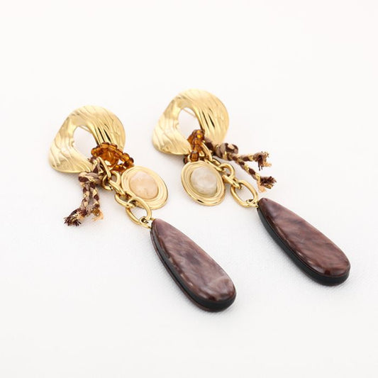 'Tropical brown' earrings