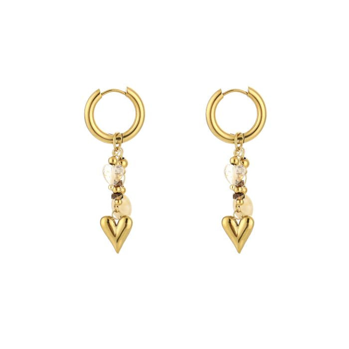 'Boho' oorbellen beige