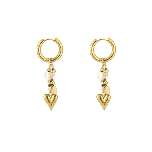 'Boho' oorbellen beige