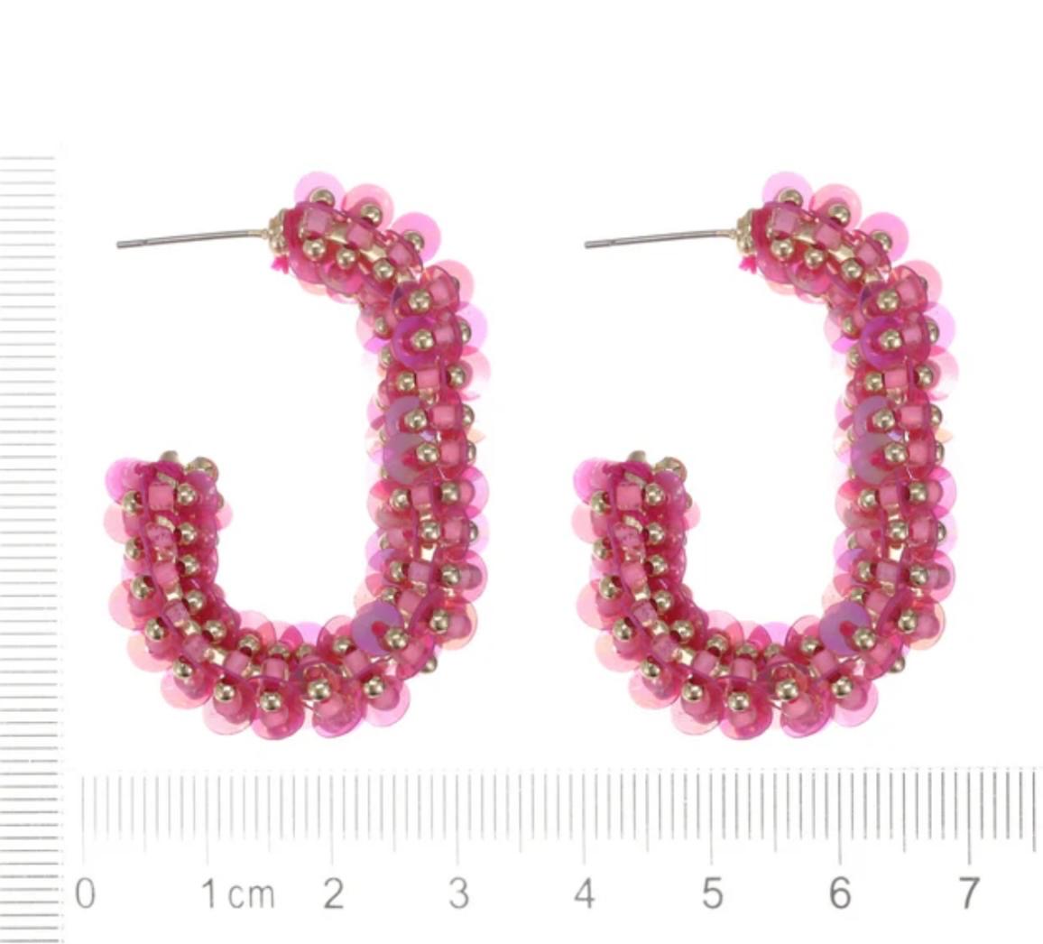 'Chunky pink' earrings